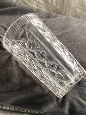 WATERFORD 8 INCH KILLEEN (DISCONTINUED) DIAMOND PATTERN CLEAR CRYSTAL VASE